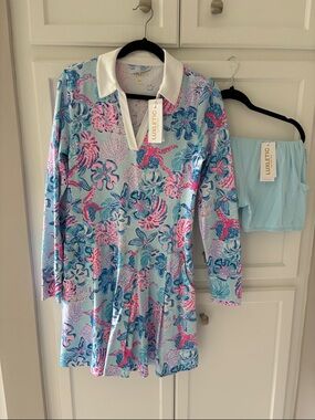 NEW/TAGS Lilly Pulitzer Luxletic SPF 50+  Dress/Tennis with shorts sz M